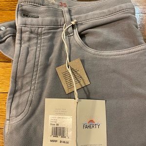 Faherty Mens Jeans. 5 Pocket Stretch Terry Pants